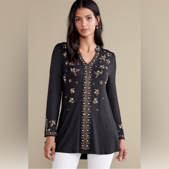 Soft Surroundings Tops - Soft Surroundings “Festa” Embellished Tunic
